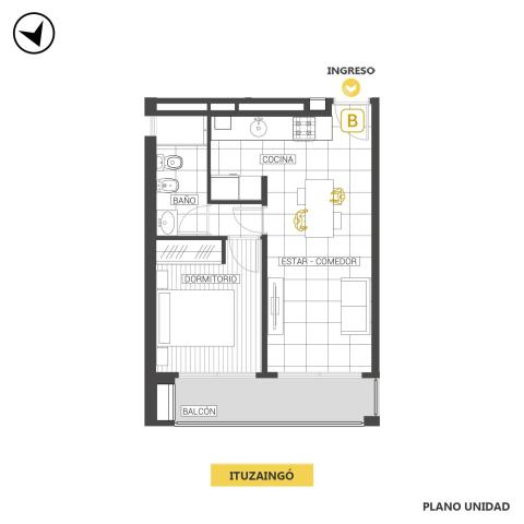 Departamento 1 dormitorio en venta Ituzaingó Y Mitre, Rosario. CBU48352 AP7090573 Crestale Propiedades