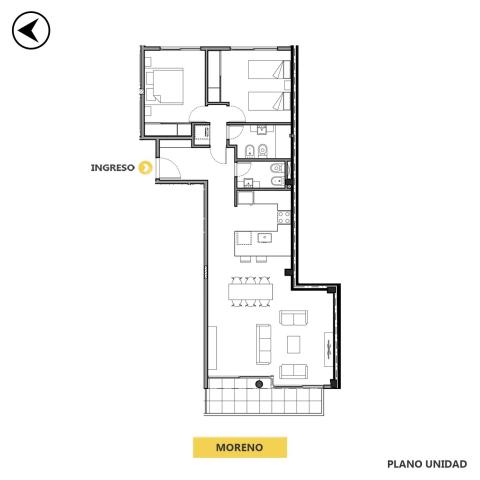 Departamento 2 dormitorios en venta Moreno Y Pellegrini, Rosario. CBU58582 AP7126123 Crestale Propiedades