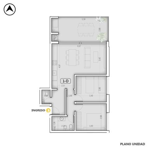 Departamento 2 dormitorios en venta Fisherton Aldea, Rosario. CBU65375 AP7187620 Crestale Propiedades