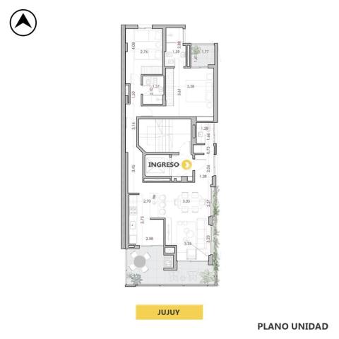 Departamento 2 dormitorios en venta Jujuy 2400, Rosario. CBU65599 AP7220495 Crestale Propiedades