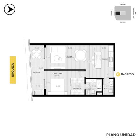 Departamento 1 dormitorio en venta Aurora, Rosario. CBU66007 AP7269796 Crestale Propiedades
